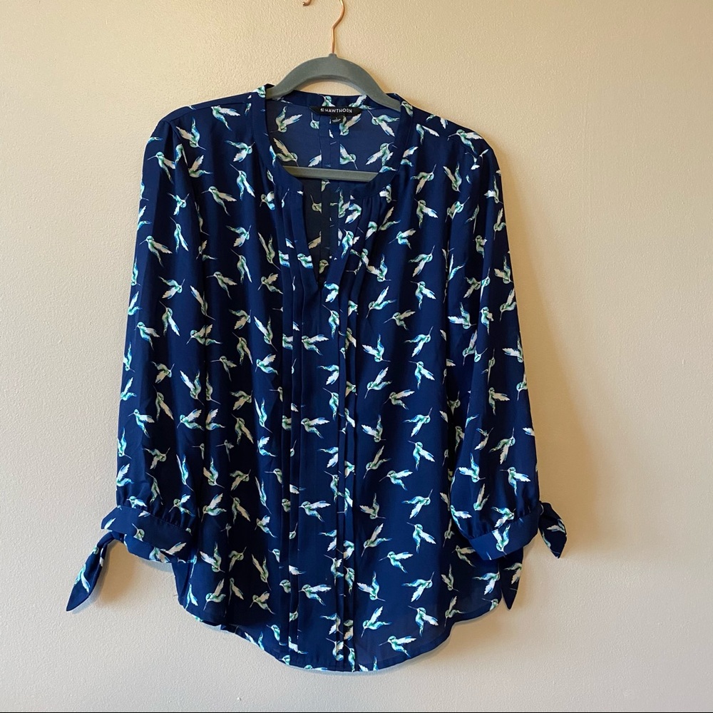 41 Hawthorn From Stitchfix Hummingbird Blue Blouse